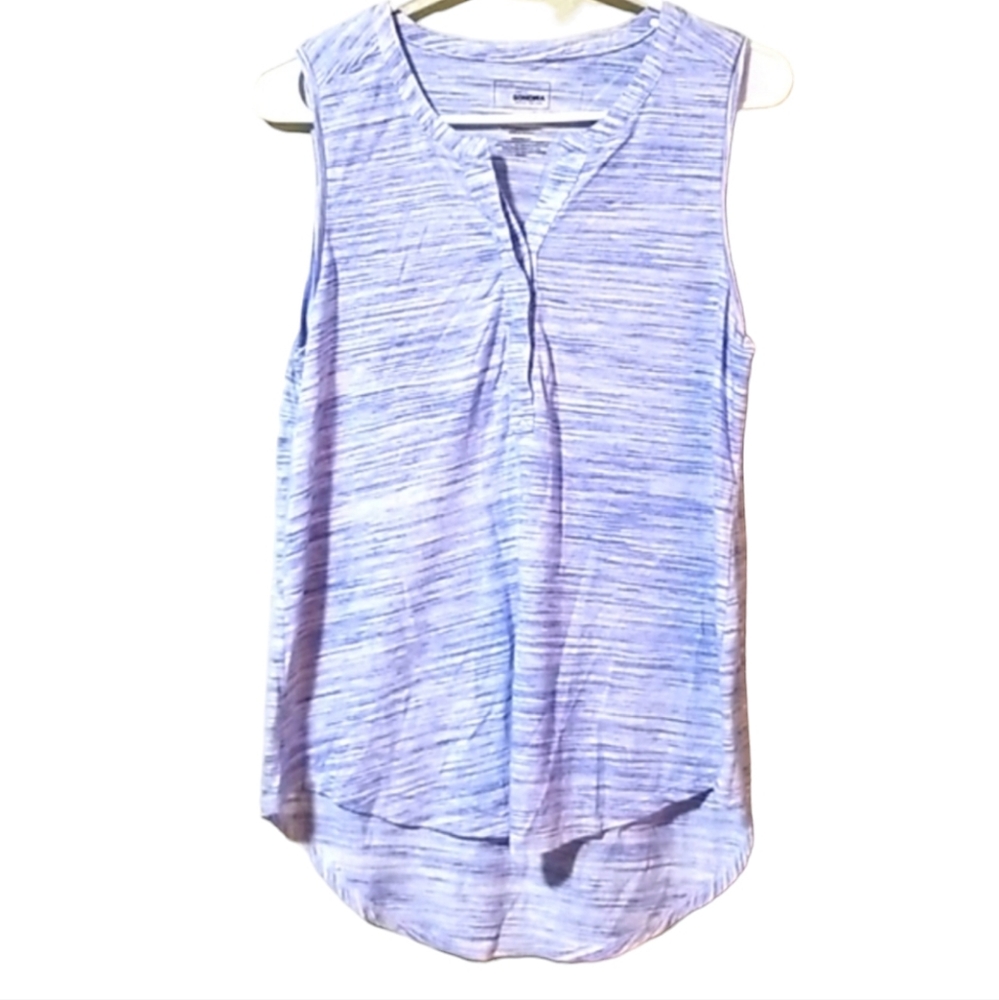 Sonoma | Tunic Sleeveless Tank 3 Button V-Neck Blue Large